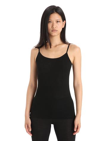Dámské Spodní Prádlo Icebreaker Merino 175 Everyday Cami Thermal Singlet Černé | CZ 1254PJJQ